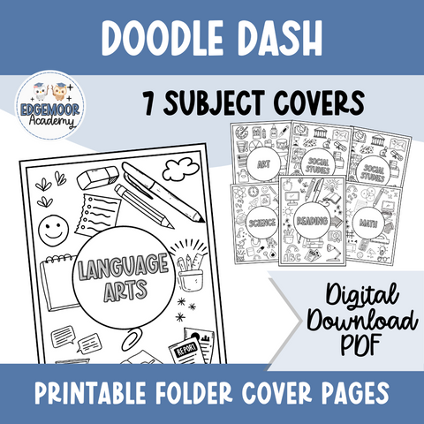 Doodle Dash - Printable Subject Folder Covers