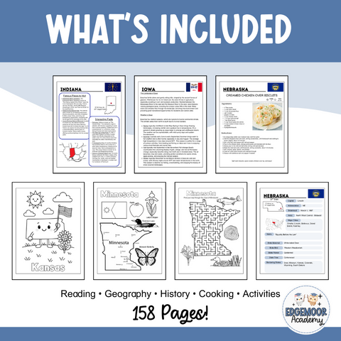 Color, Cook, Learn: Our Amazing USA Unit Study – The Midwest – Book 2
