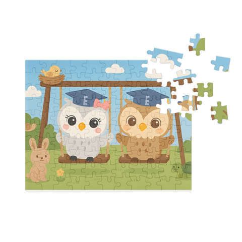 Edwin &amp; Sophia Swing Time Jigsaw Puzzle With Tin
