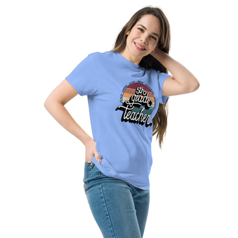 Retro Vibes – 5th Grade Teacher Adult Tee